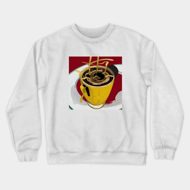 Coffee Roast Vintage Retro Art Vogue Pattern Crewneck Sweatshirt by Flowering Away